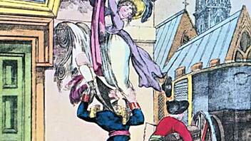 Cartoons and illustrations from the past century and the previous one.