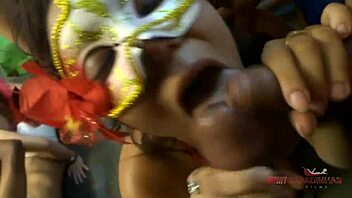 i watch this latina with big ass in a gangbang party with monster cocks at carnival