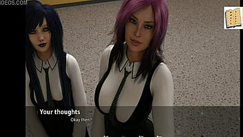 Boob flashing fun with John in cartoon porn video WVM33