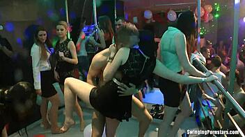 Blonde Chick Parties And Dances At The Night Club