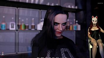 In the night club, this milf stripper gives a blowjob