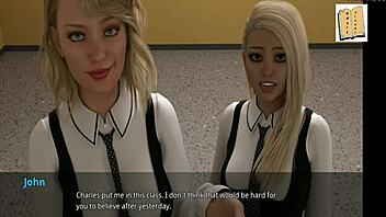 Boob flashing fun with John in cartoon porn video WVM33