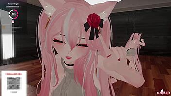 Catgirl Gets Vibed and Fucked - Simps & Chatters Tease This Spicy Catgirl Till She Cums