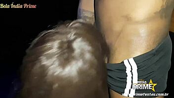 A tattooed hunk seduces a pretty girl at her first party