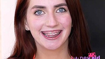 Brunette adult film star in an interview