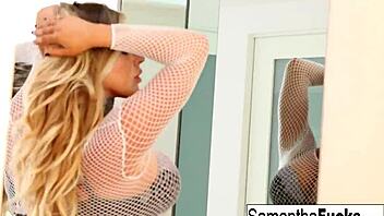 Huge tittied blonde samantha saint enjoys anal fun