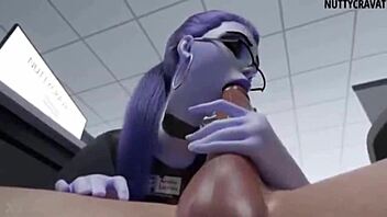hot sexy widowmaker x raven compilation blowjob with big tits and monster cock