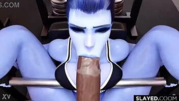 hot sexy widowmaker x raven compilation blowjob with big tits and monster cock