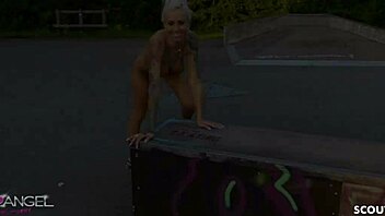 skinny german teen anni angel gets banged without condom on public playground