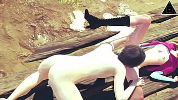 anna frozen has uncensored sex with big cock outdoors