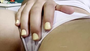 Beautiful latina lesbian masturbates secretly upon waking oiled body leading to orgasm