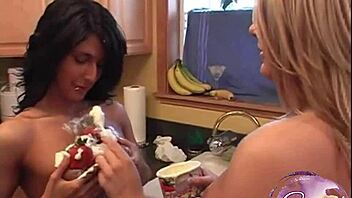 tabatha sweet licking pussy backstage with strawberries and cream