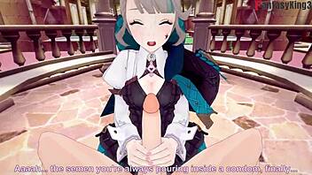 lynnette passionately sucks and feels intense pleasure in genshin impact