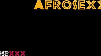 Black Couple's Mutual Masturbation with Big Breast Groping