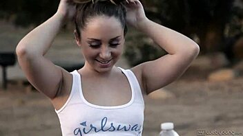 Hot lesbian scene with Remy LaCroix and Alli Rae with muff diving and girl on girl action.