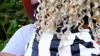 blonde brunette both get facials in group blowjob scene