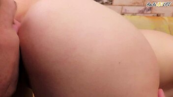 guy licks hr manager's pussy to orgasm for job interview, fingering and masturbating her natural tits and big ass