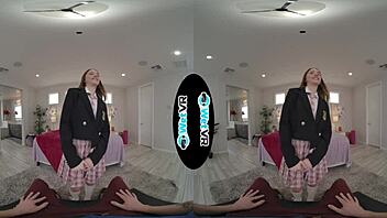 cute redhead explores vr adventure