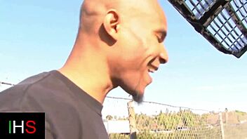 Blonde milf rides giant black cock