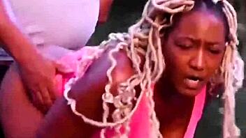 blonde brunette both get facials in group blowjob scene