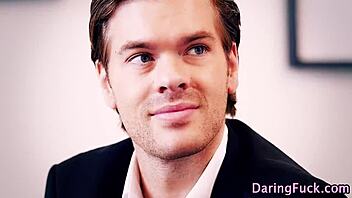 Beautiful European maid gets cum on her face