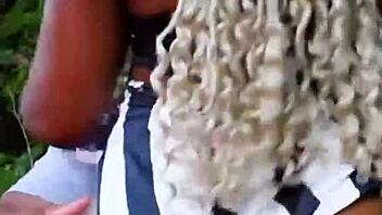 blonde brunette both get facials in group blowjob scene