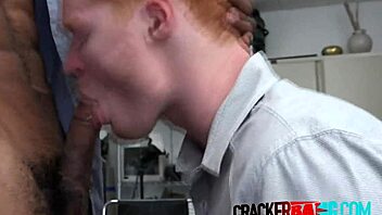 Can this redhead guy handle monster cock banging in office audition?