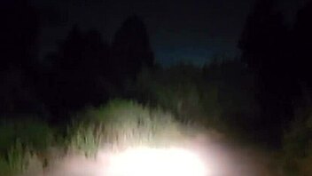 young latina brunette with tattoos sucks monster cock in mountain night adventure