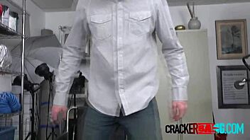 Can this redhead guy handle monster cock banging in office audition?