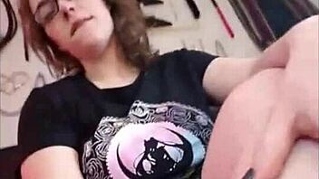 Cute Nerd In Sailor Outfit Masturbates In Panties During Sexting Session, Reaching Orgasm With Big Ass Exposed.