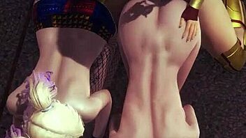 Black Widow Fucked by Wonder Woman Futa in Wild Marvel DC Hentai Threesome