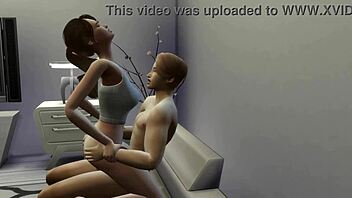 Playing video game with my girlfriend on the couch and having sex.
