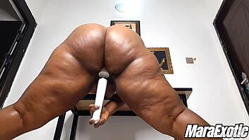 pov messy sweaty session with hitachi on red