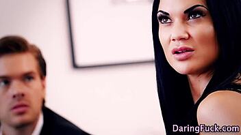 Beautiful European maid gets cum on her face