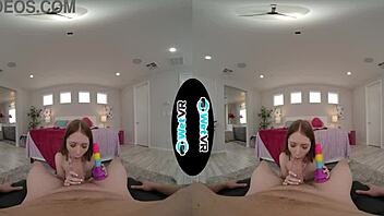 cute redhead explores vr adventure