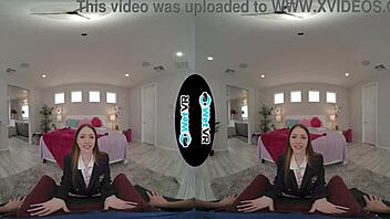 cute redhead explores vr adventure