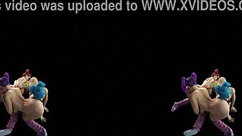 lesbian trio licks assholes in cyberpunk parody