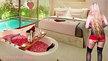 Chastity queen dominates with jerk instructions.