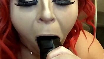 Lexi Red Demonstrates Deepthroat Skills With Toys