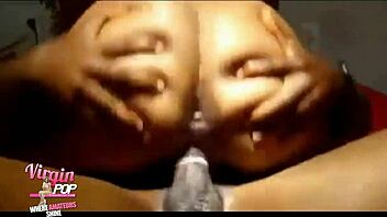 An ebony beauty gets gang banged and she starts to squirt.