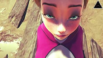 anna frozen has uncensored sex with big cock outdoors