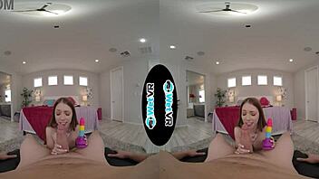cute redhead explores vr adventure