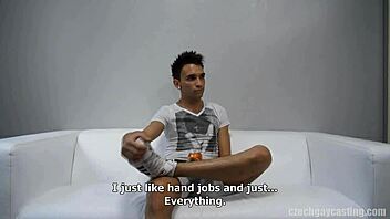 czech gay casting with lukas sucking cock