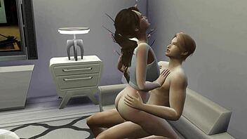 guy chilling on the couch with his girlfriend, but things get wild with alien monsters