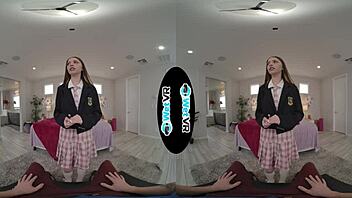 cute redhead explores vr adventure