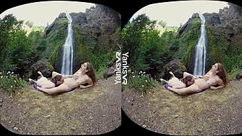Yanks VR presents hottie lesbian Sierra masturbating outdoors in softcore bliss.