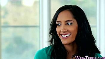 latina teen 18+ explores lesbian desires with petite babe