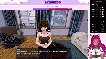 Masturbating with a Vtuber in a harem hotel environment