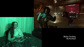 I play deadspace naked in part 8, showing my big tits