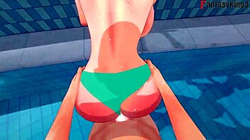 Anzu Mazaki Fucking Hard On The Pool